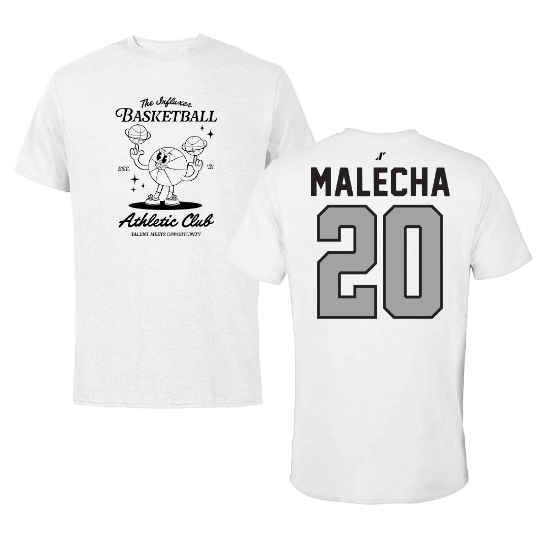 Basketball White Influxer Athletic Club Tee - #20 Madison Malecha