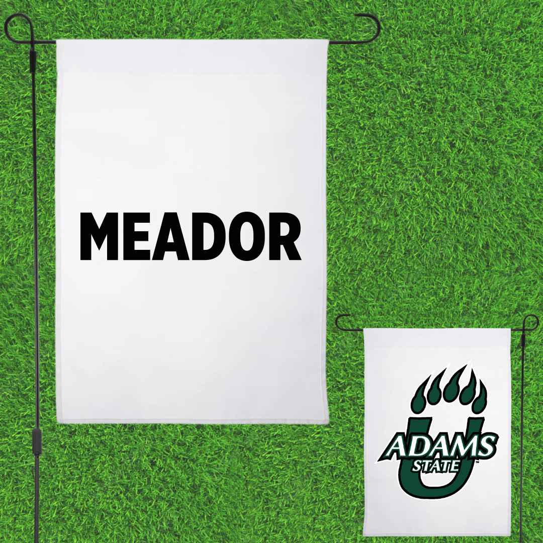 Adams State University Baseball White Garden Flag - Billy Meador