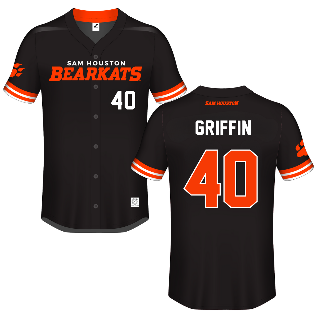 Sam Houston State University Black Button-Down Jersey - #40 Cade Griffin