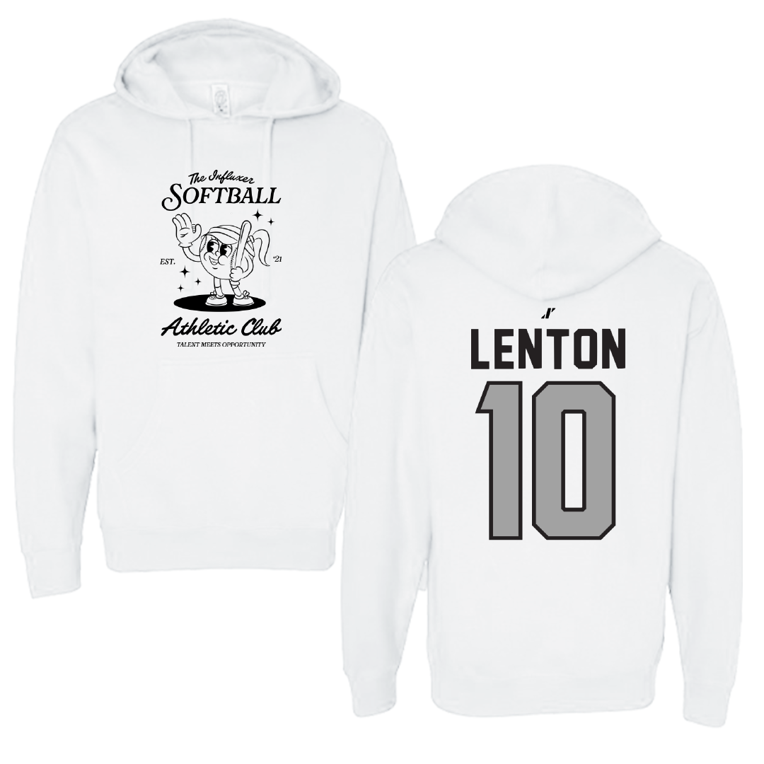 Softball White Influxer Athletic Club Hoodie - #10 Madison Lenton