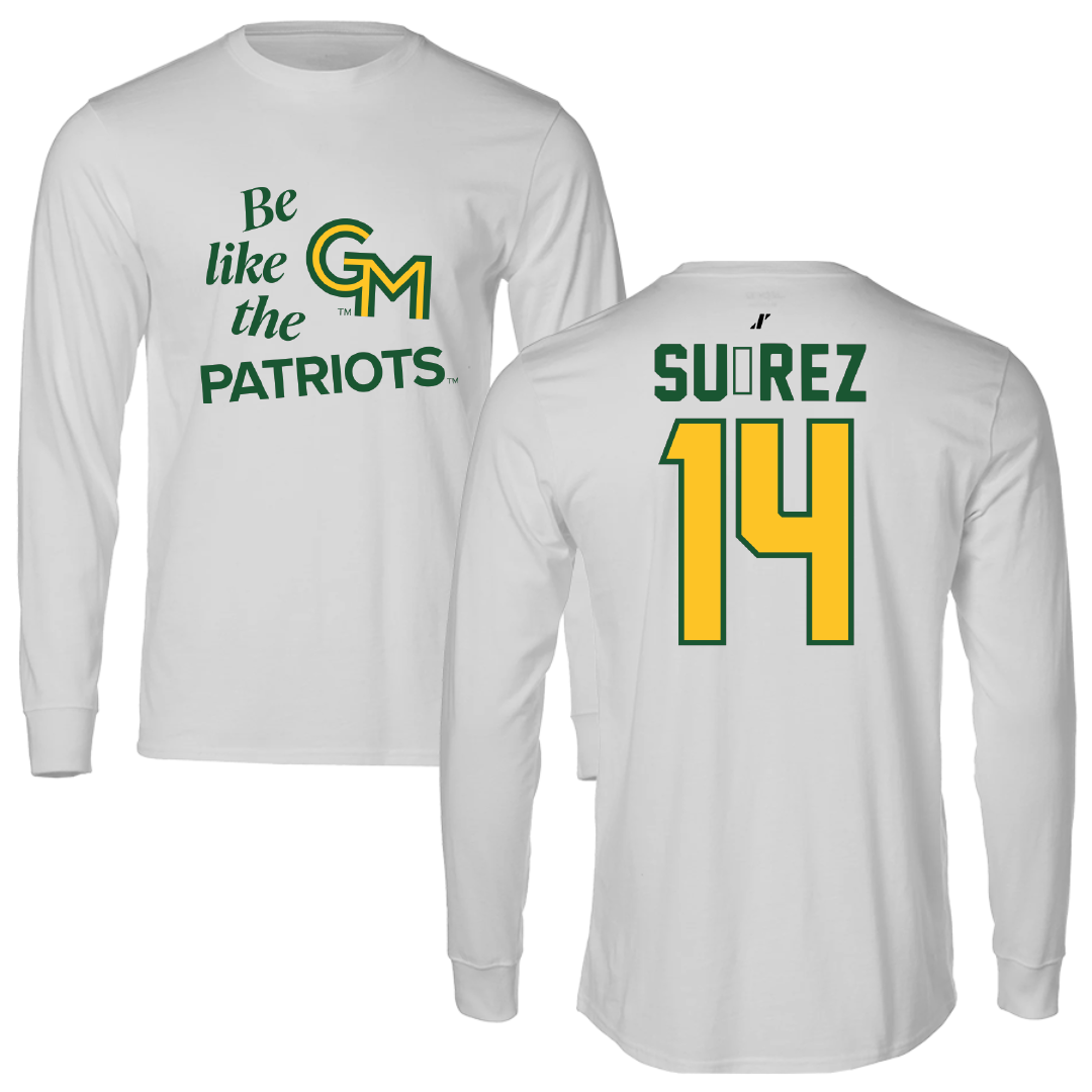 George Mason University Basketball Light Gray Be Like Us Long Sleeve - #14 Paula Suárez