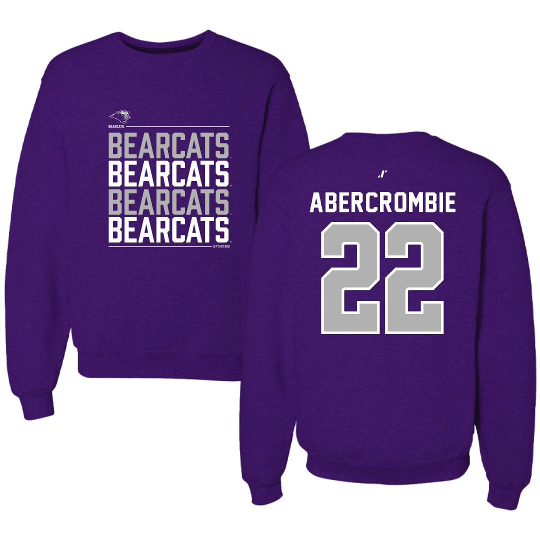 Southwest Baptist University Football Purple General Crewneck - #22 Jordan Abercrombie