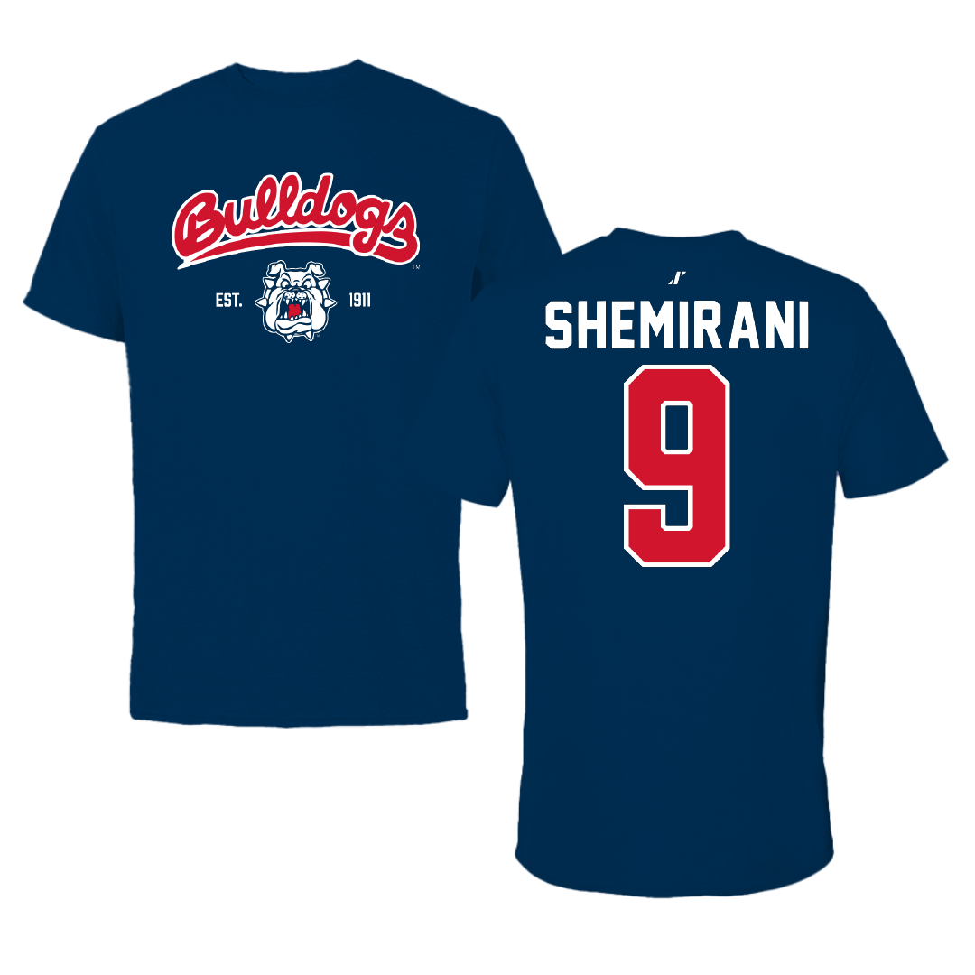 Fresno State University Basketball Navy General Tee - #9 Pasha Shemirani
