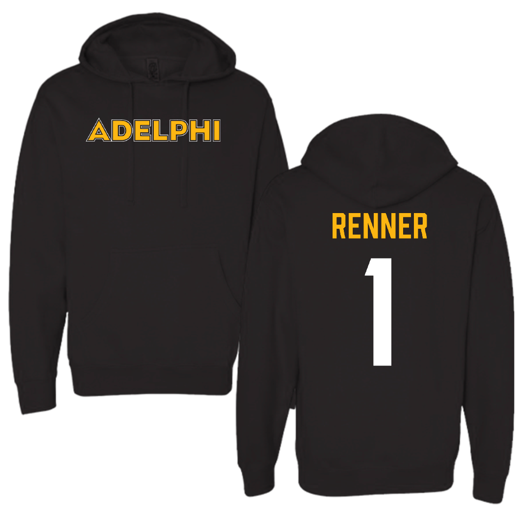 Adelphi University Lacrosse Black Hoodie - #1 Dylan Renner