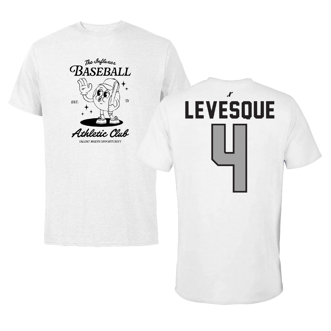 Baseball White Influxer Athletic Club Tee - #4 Trystan Levesque