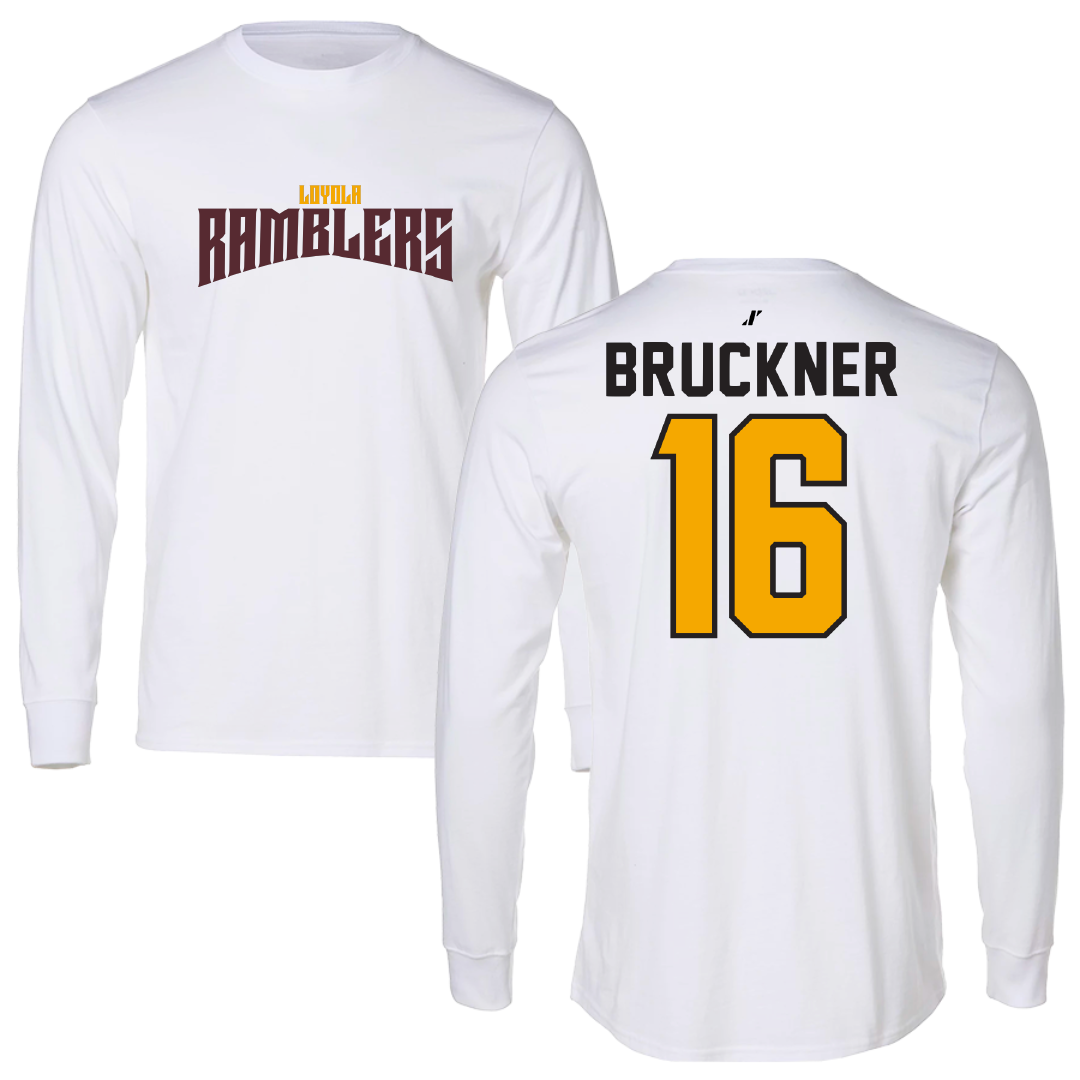 Loyola University-Chicago Volleyball White Classic Performance Long Sleeve - #16 Jordan Bruckner