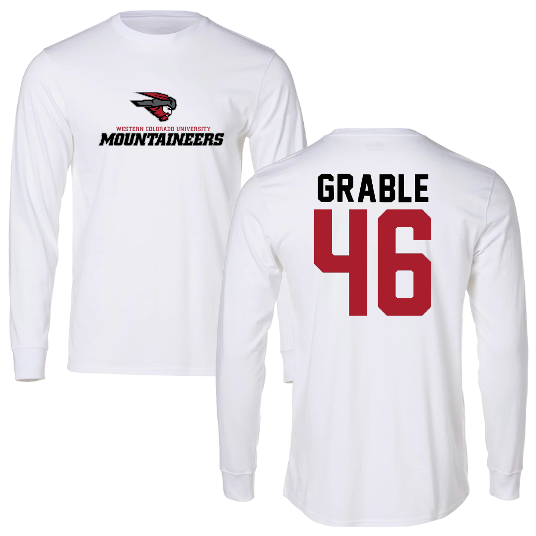 Western Colorado University Football White Long Sleeve - #46 Zac Grable