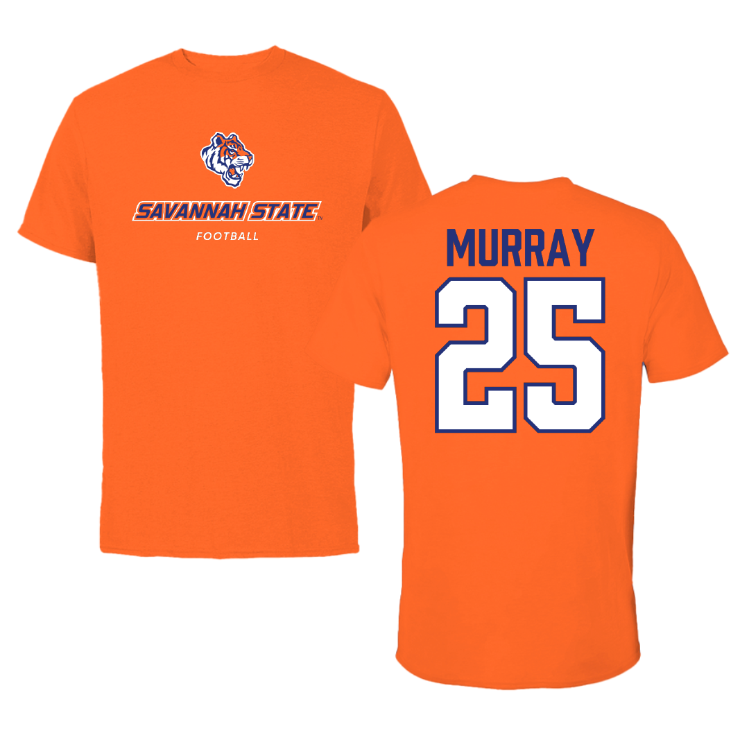 Savannah State University Football Orange Performance Tee - #25 Christopher Murray
