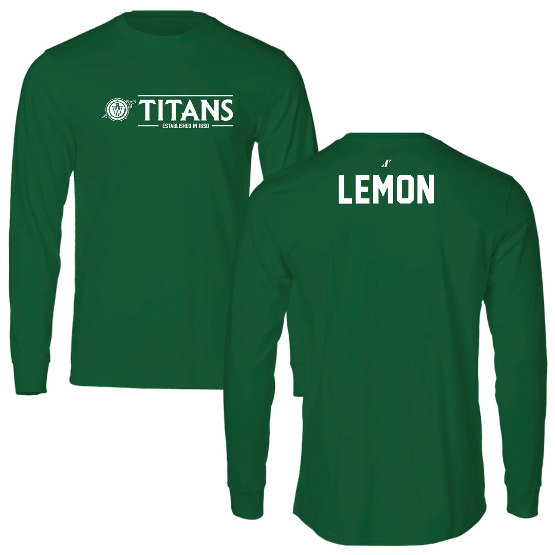 Illinois Wesleyan University TF and XC Green General Long Sleeve - Davion Lemon