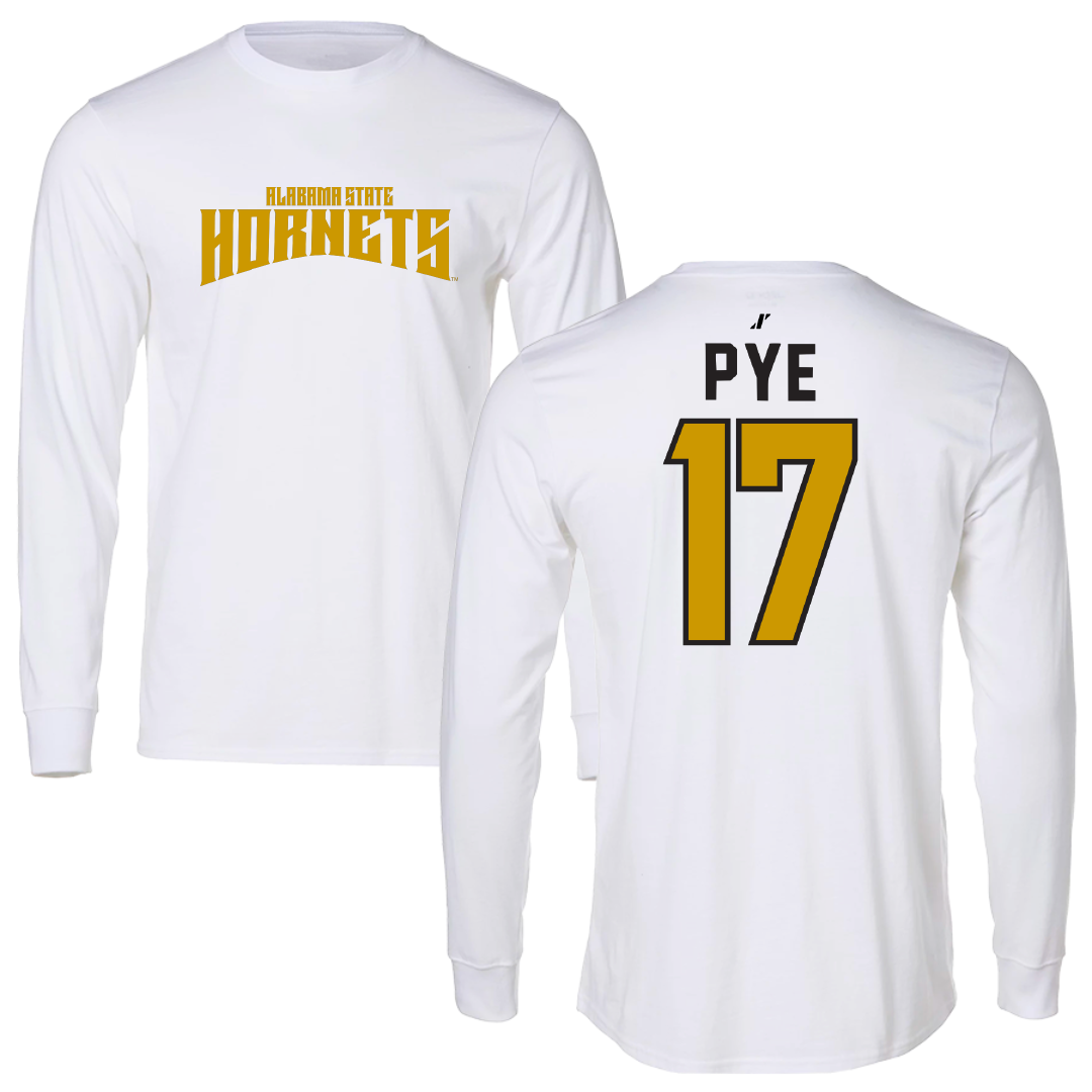 Alabama State University Softball White Classic Performance Long Sleeve - #17 Ashley Pye
