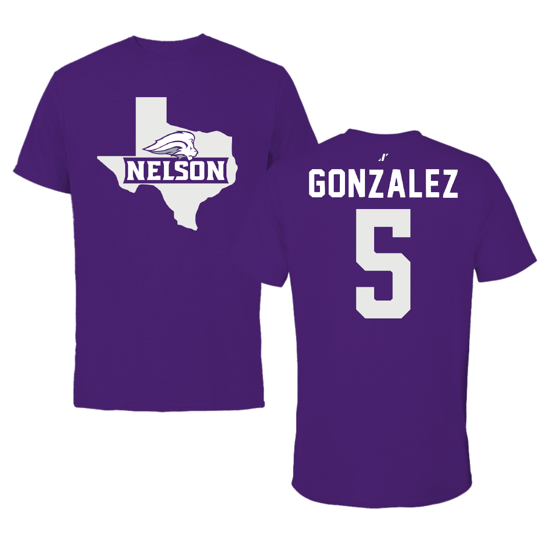 Nelson University Basketball Purple State Performance Tee - #5 Ashley Gonzalez