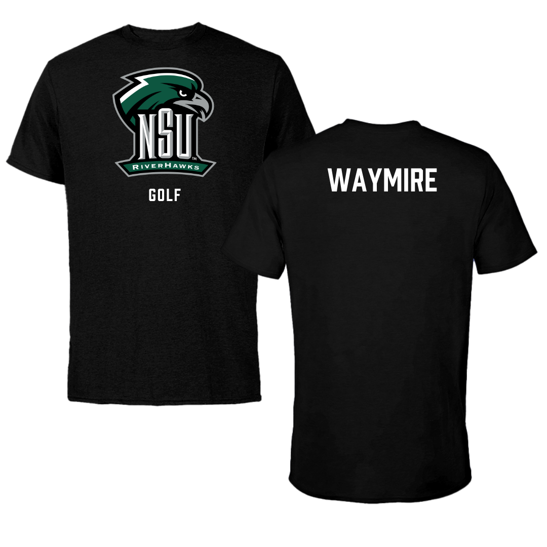 Northeastern State University Golf Black NSU Performance Tee - Cole Waymire