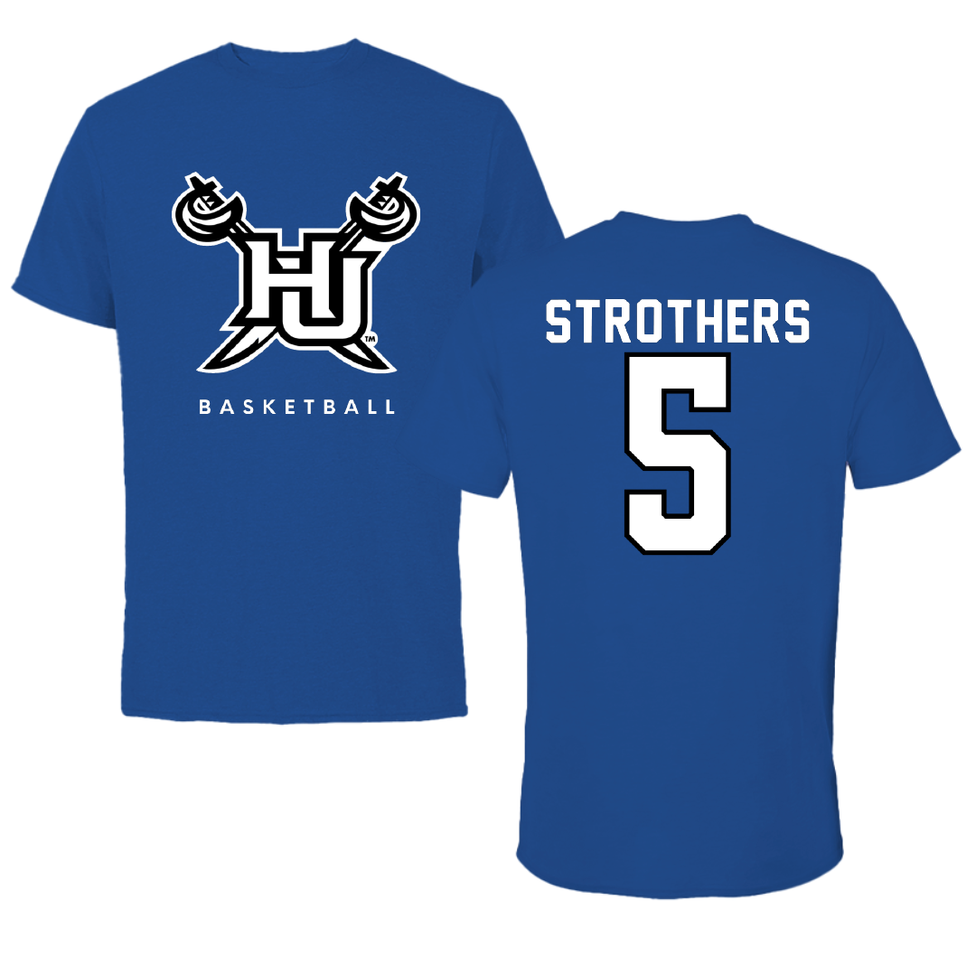 Hampton University Basketball True Royal Performance Tee - #5 Etienne Strothers