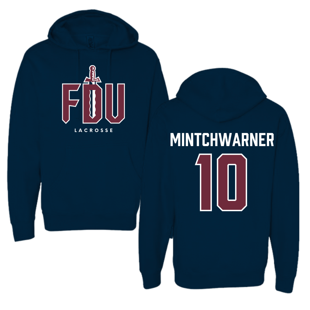 Fairleigh Dickinson University-Metropolitan Campus Lacrosse Navy Hoodie - #10 Lane Mintchwarner