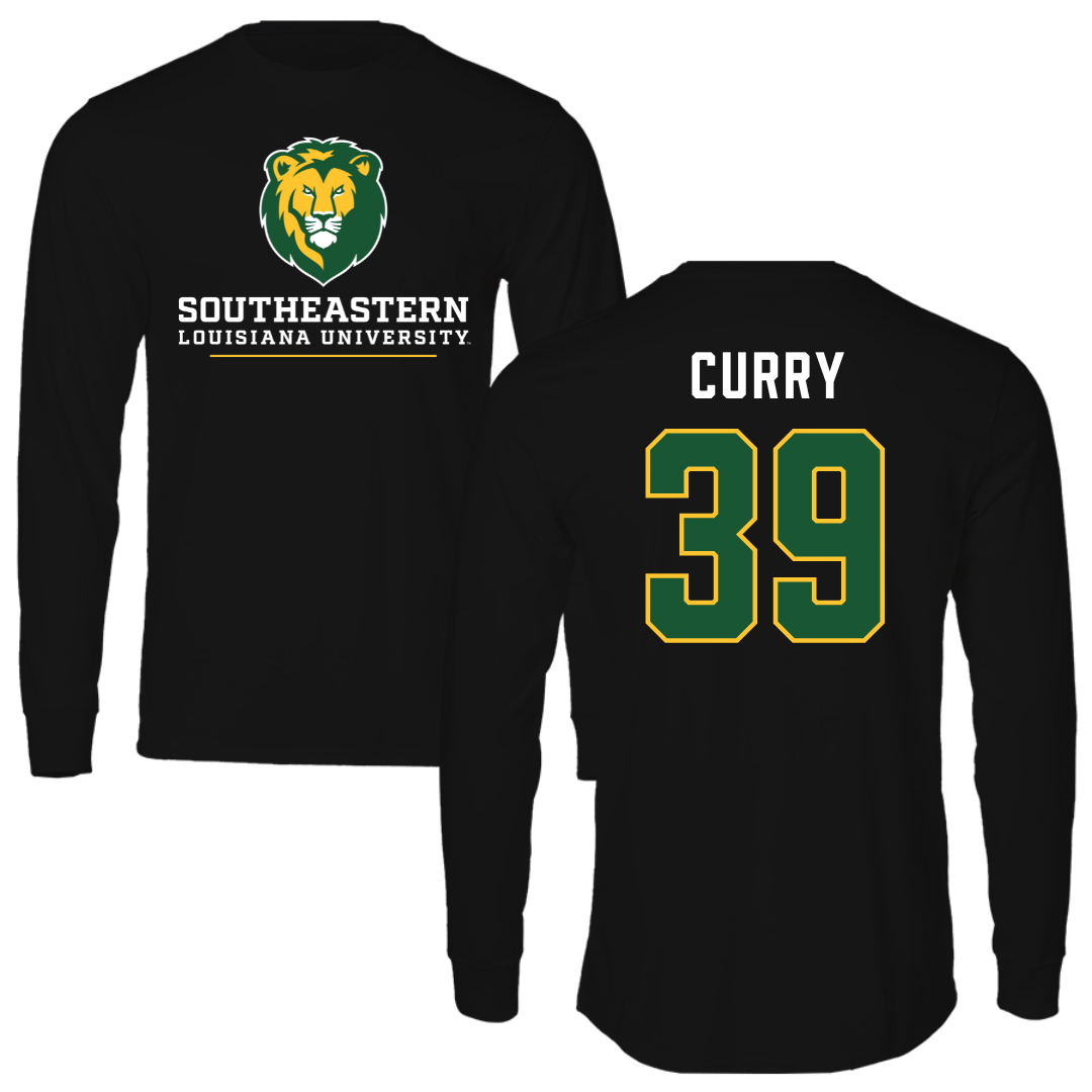 Southeastern Louisiana University Baseball Black Performance Long Sleeve - #39 Michael Curry