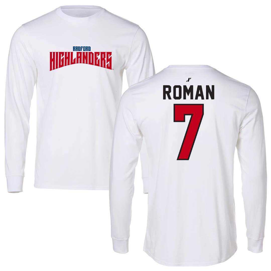 Radford University Volleyball White Classic Performance Long Sleeve - #7 Alaina Roman