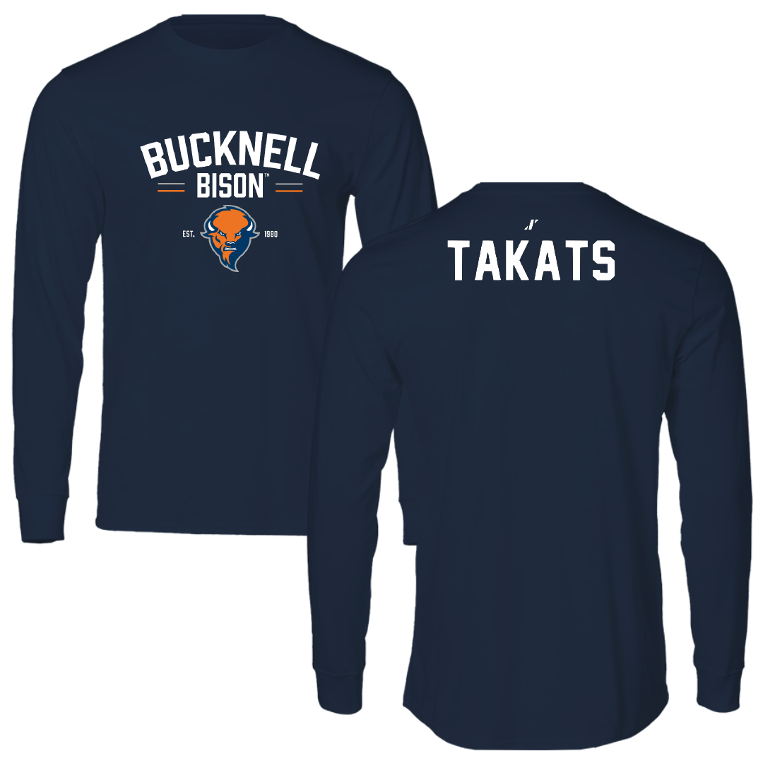 Bucknell University Wrestling Navy General Performance Long Sleeve - Myles Takats