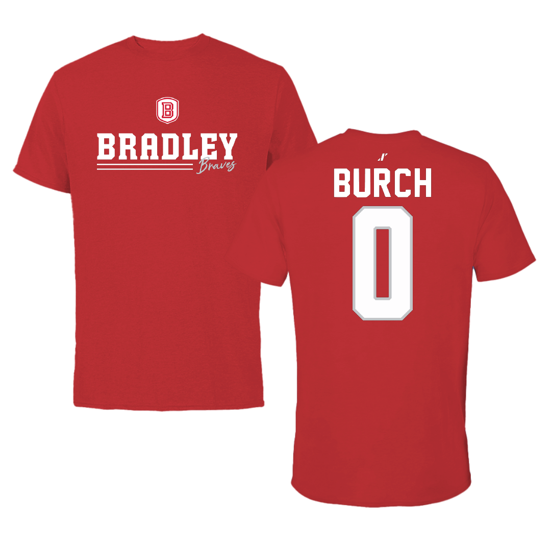 Bradley University Basketball Red General Performance Tee - #0 Demarion Burch