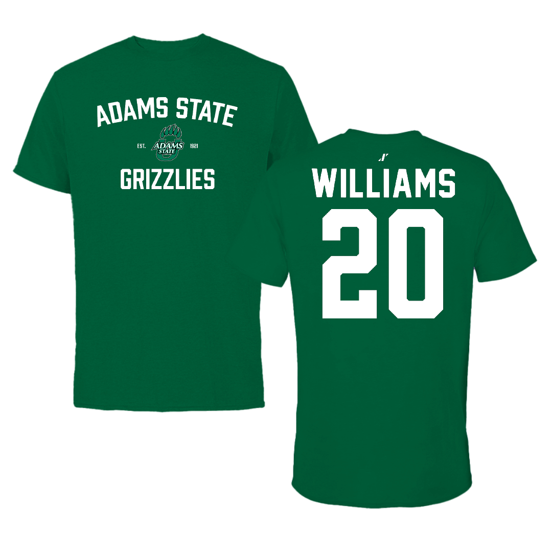 Adams State University Basketball Green General Tee - #20 Luke Williams