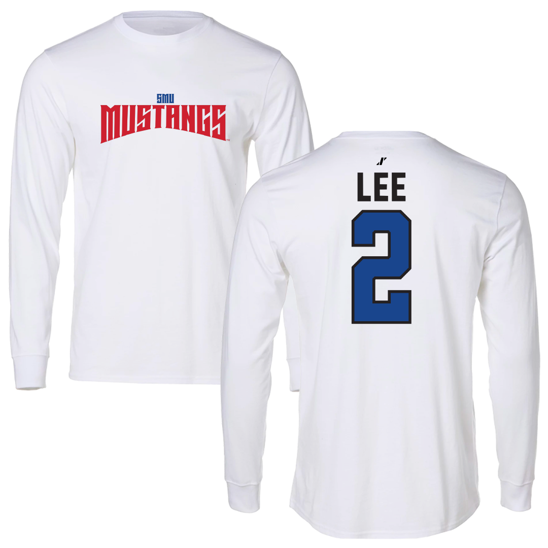 Southern Methodist University Soccer White Classic Performance Long Sleeve - #2 Kaya Lee
