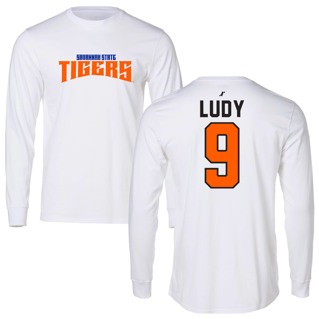 Savannah State University Volleyball White Classic Performance Long Sleeve - #9 Kloe Ludy