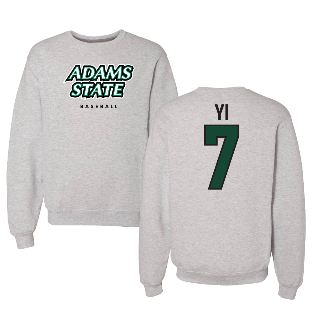 Adams State University Baseball Gray Crewneck - #7 Austin Yi