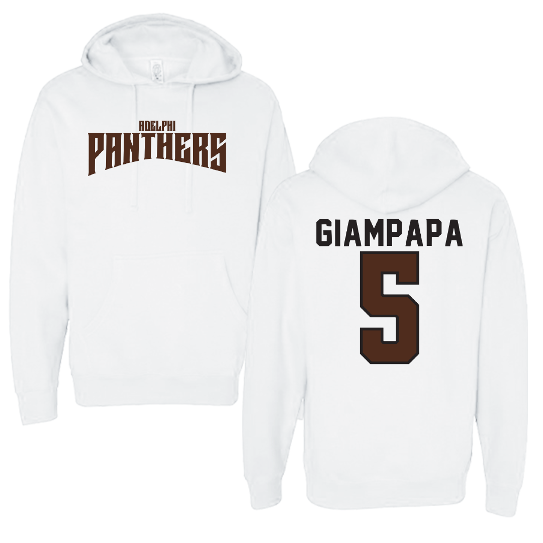 Adelphi University Bowling White Classic Hoodie - #5 Giana Giampapa