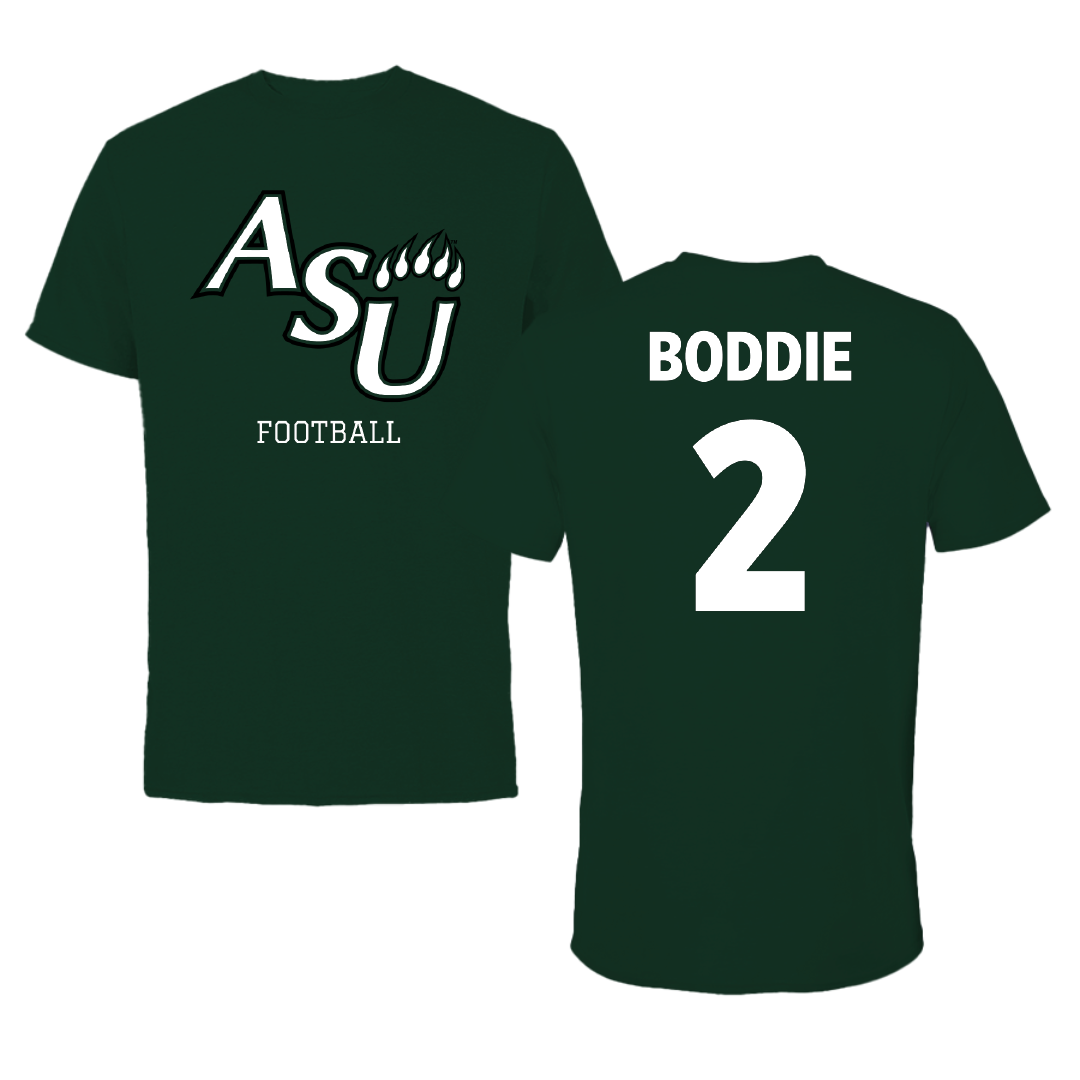 Adams State University Football Forest Green Performance Tee - #2 Daylen Boddie