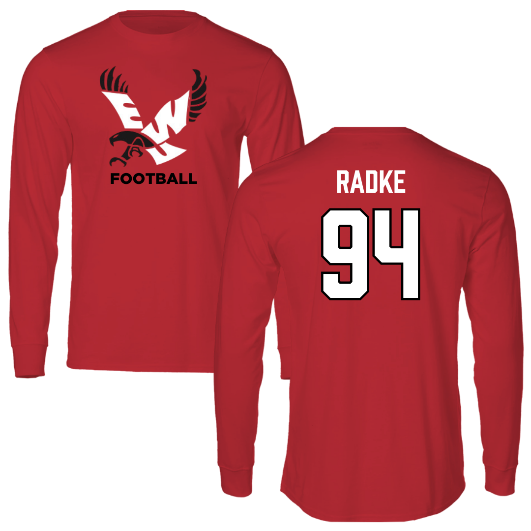 Eastern Washington University Football Red EWU Long Sleeve - #94 Jaden Radke