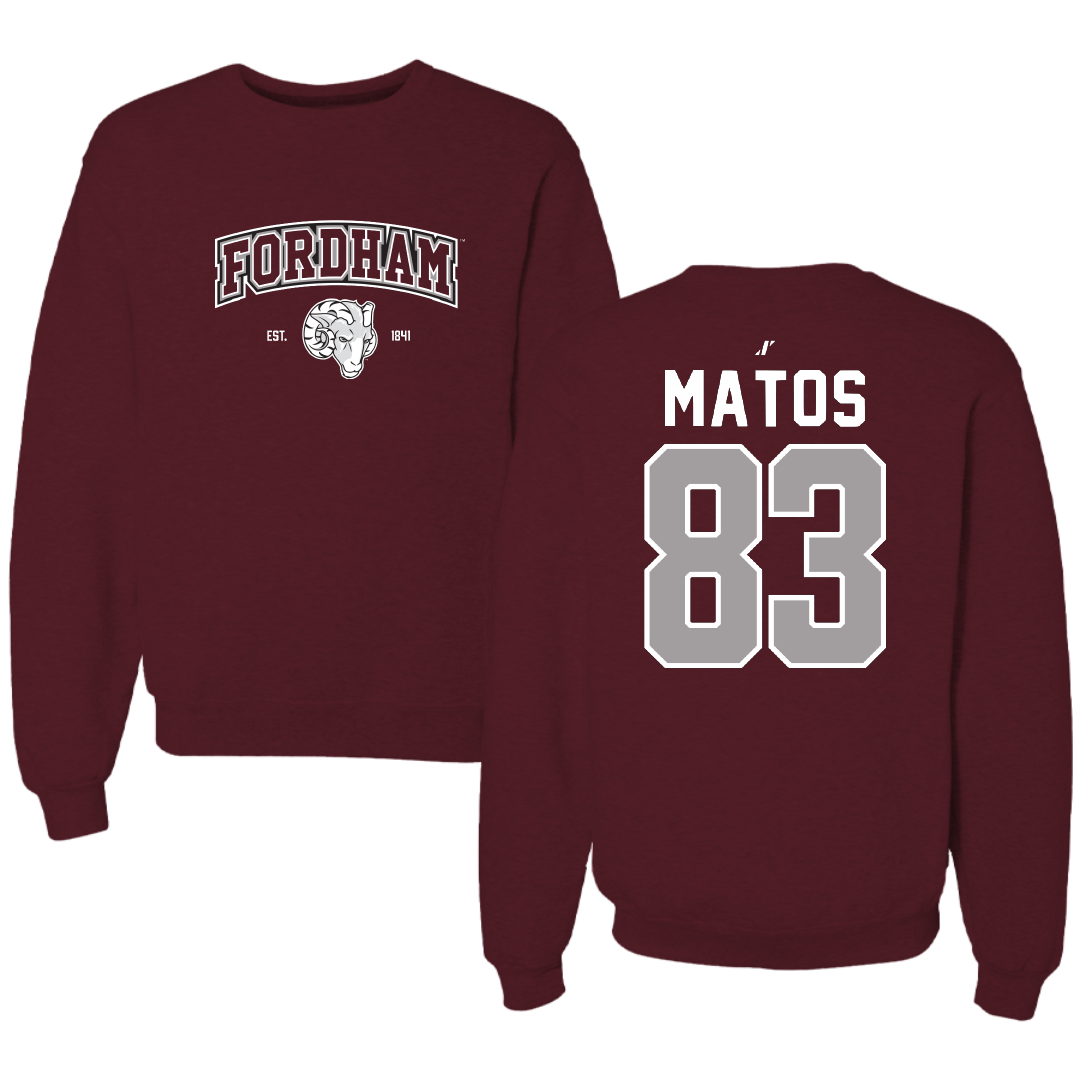 Fordham University Football Maroon General Crewneck - #83 Elijah Matos