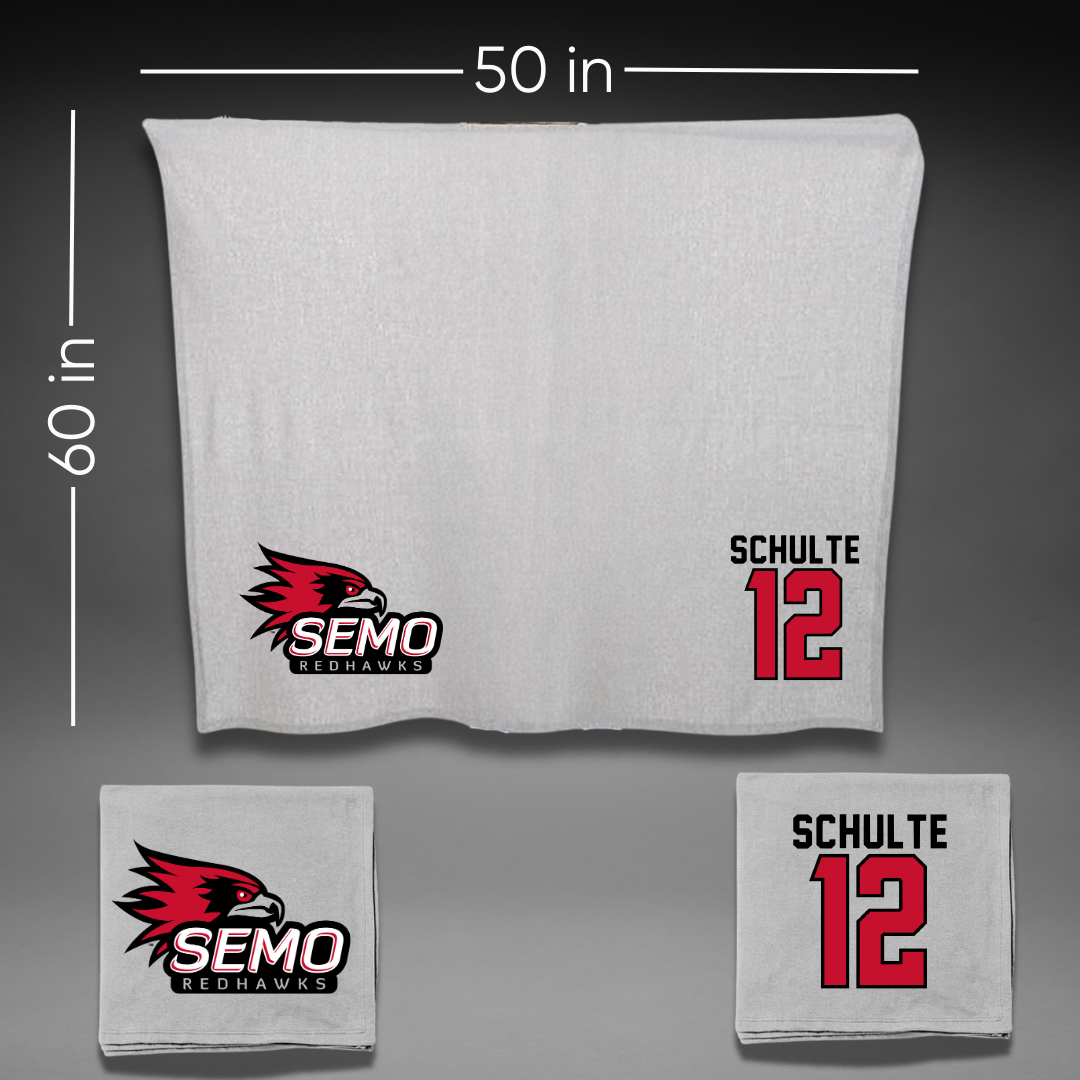 Southeast Missouri State University Softball Gray Blanket - #12 Zoe Schulte