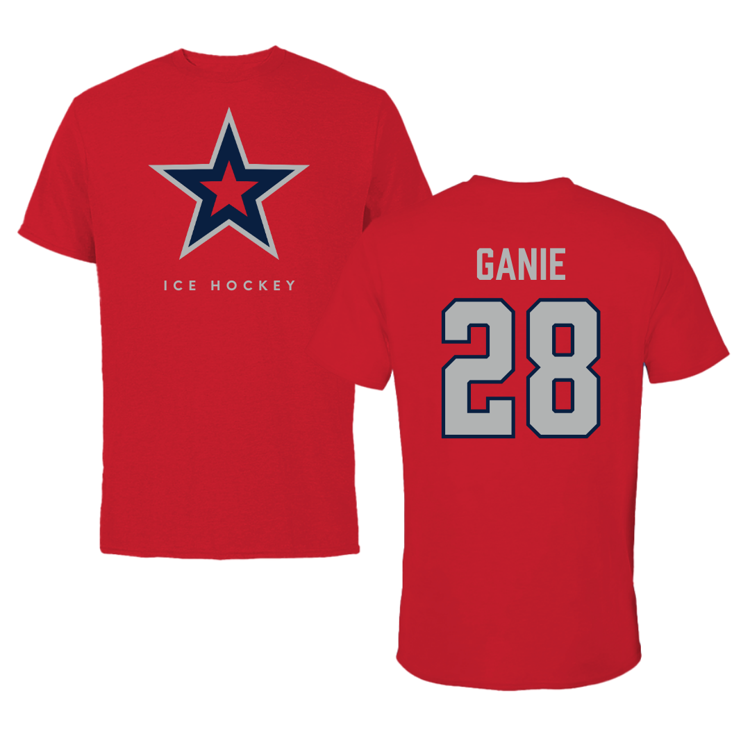Robert Morris University Ice Hockey Red Performance Tee - #28 Logan Ganie