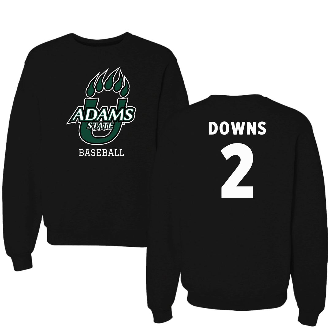 Adams State University Baseball Black State Crewneck - #2 Ryan Downs