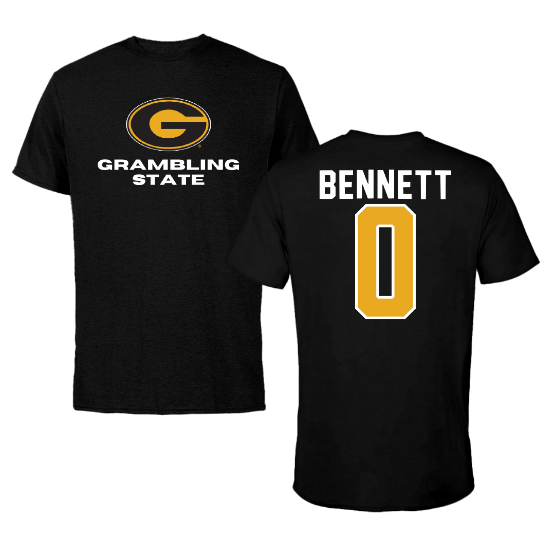 Grambling State University Baseball Black Performance Tee - #0 Jaylyn Bennett