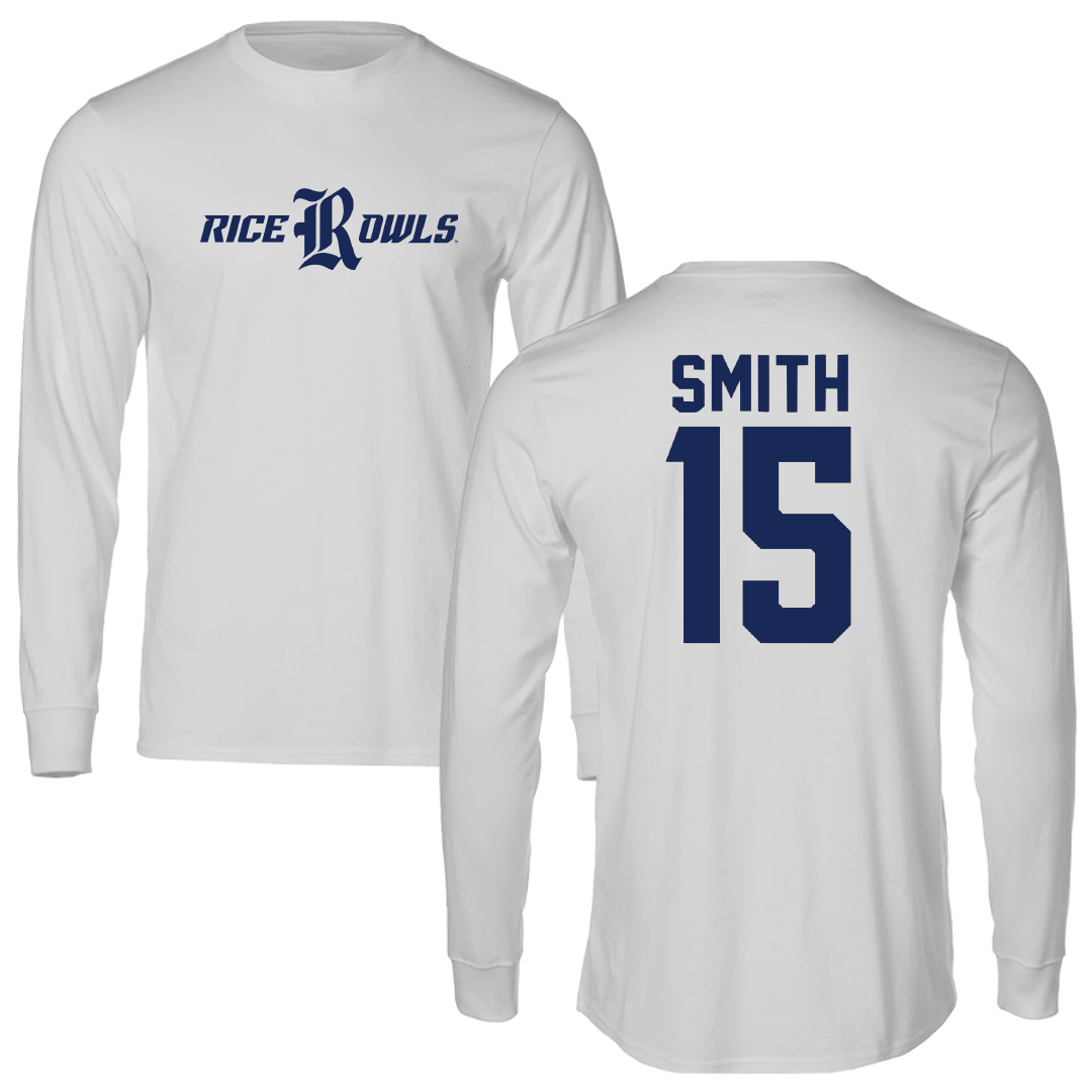 Rice University Baseball Light Gray Performance Long Sleeve - #15 Luke Smith
