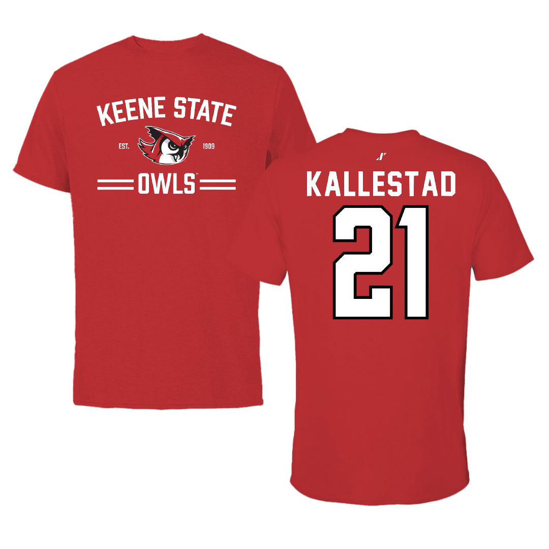Keene State College Soccer Red General Performance Tee - #21 Stephen Kallestad