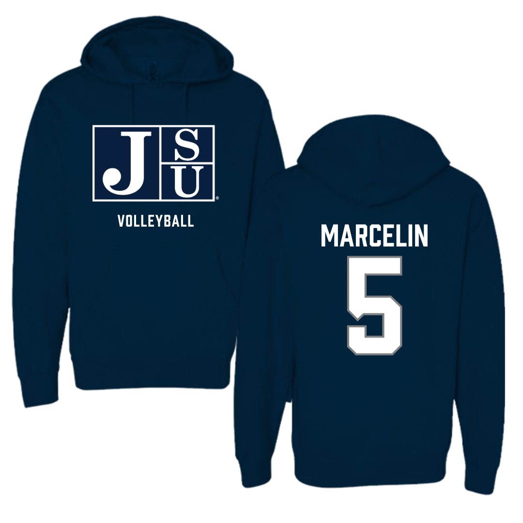Jackson State University Volleyball Navy Hoodie - #5 Nyjha Marcelin
