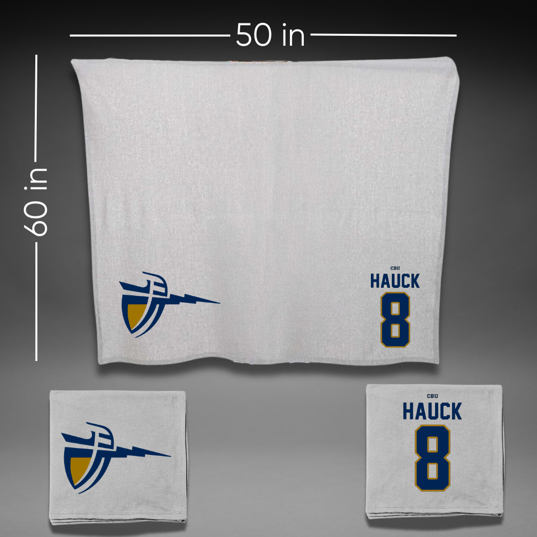 California Baptist University Soccer Gray Blanket - #8 Kaylee Hauck