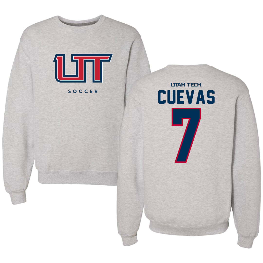 Utah Tech University Soccer Gray Crewneck - #7 Samir Cuevas