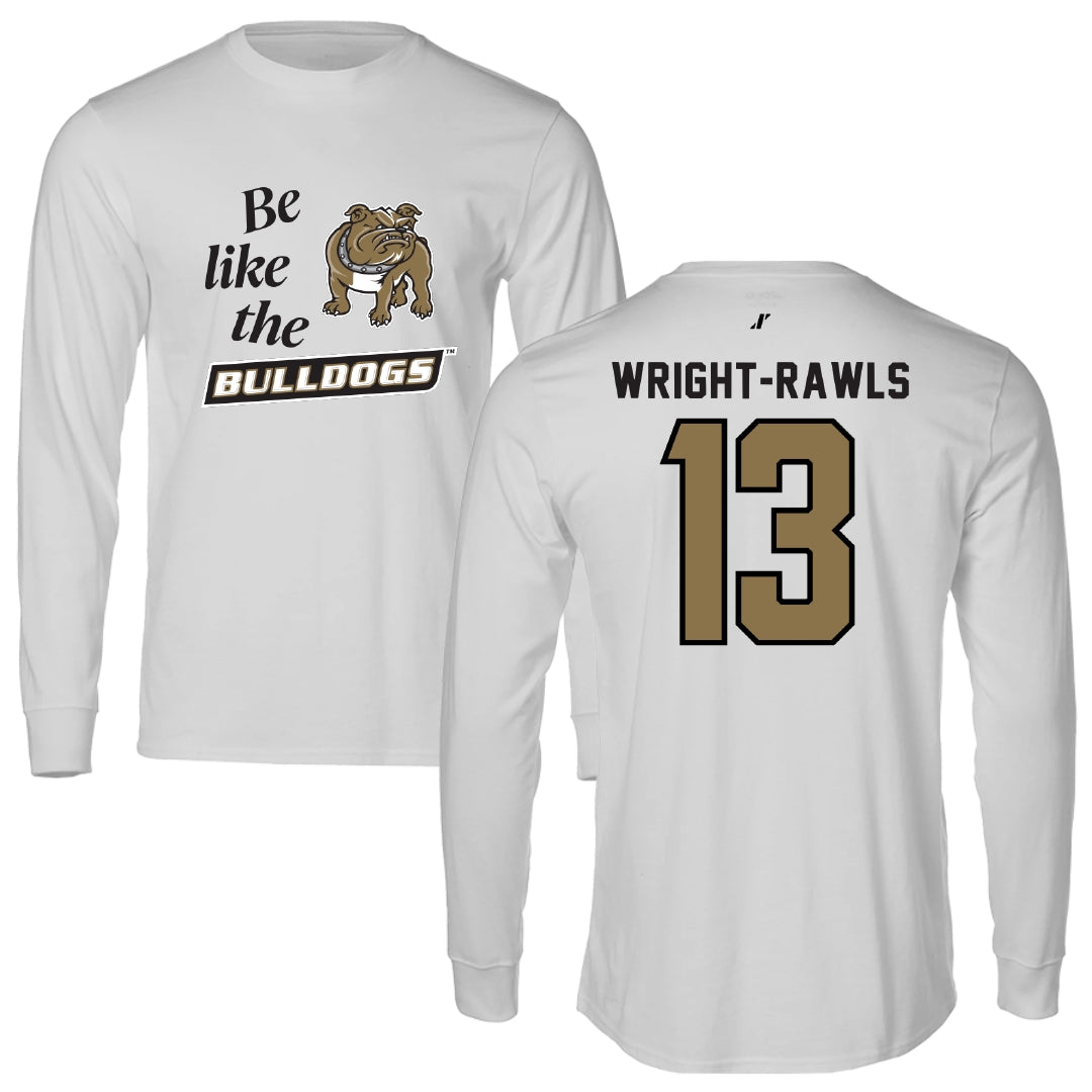 Bryant University Football Light Gray Be Like Us Long Sleeve - #13 Taylor Wright-Rawls