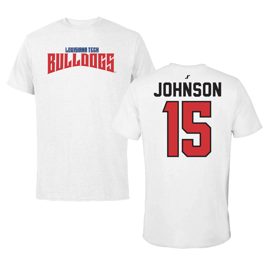 Louisiana Tech University Softball White Classic Performance Tee - #15 Laney Johnson