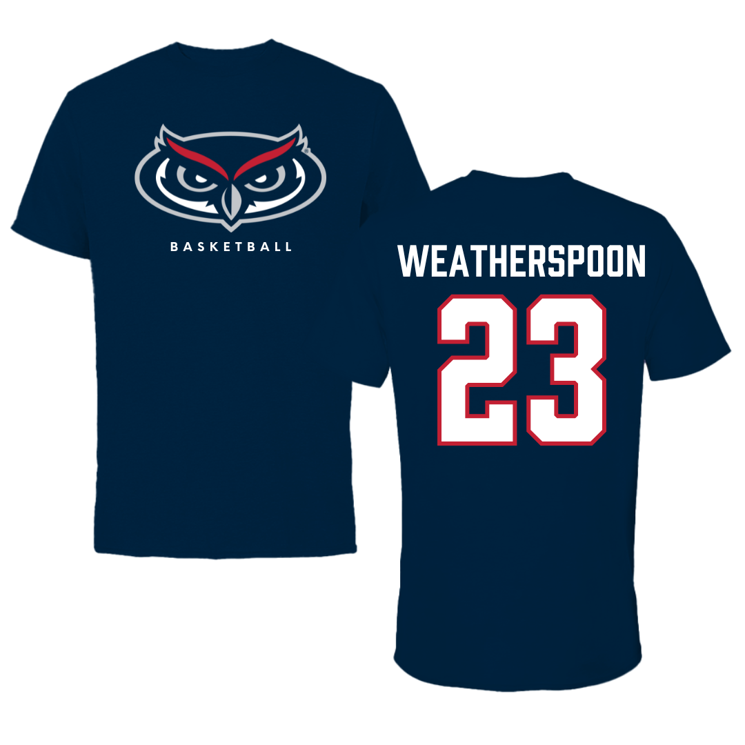 Florida Atlantic University Basketball Navy Mascot Performance Tee - #23 Brandon Weatherspoon