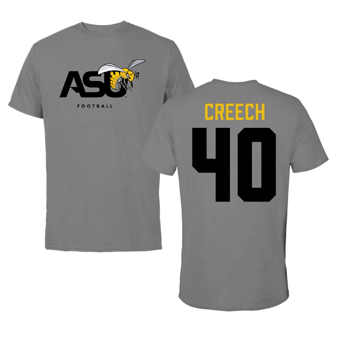 Alabama State University Football Dark Gray Tee - #40 Dylan Creech
