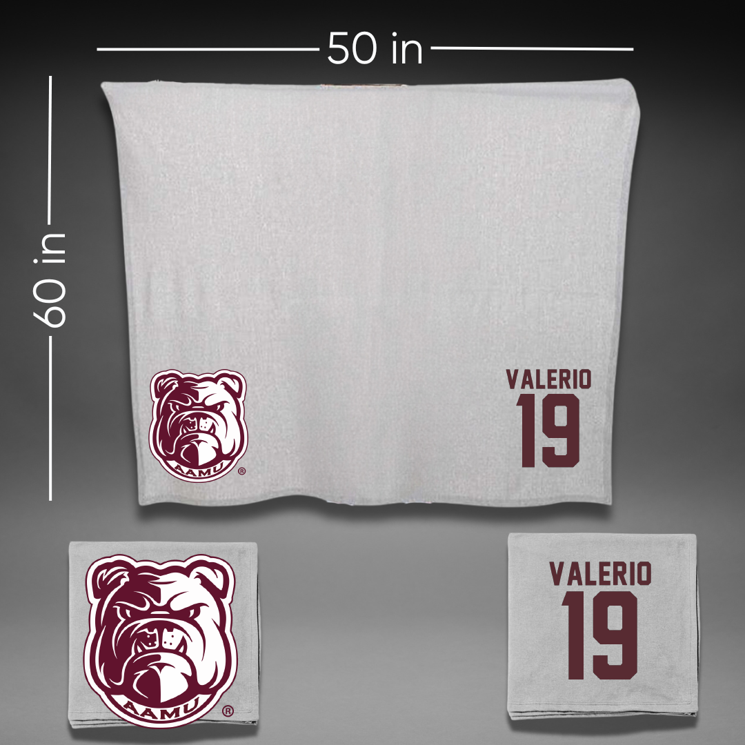 Alabama A&M University Baseball Gray Bulldog Blanket - #19 Jose Valerio