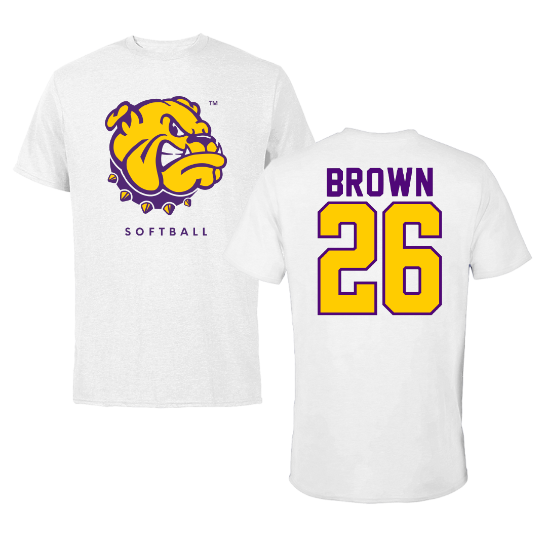 Western Illinois University Softball White Performance Tee - #26 Payton Brown