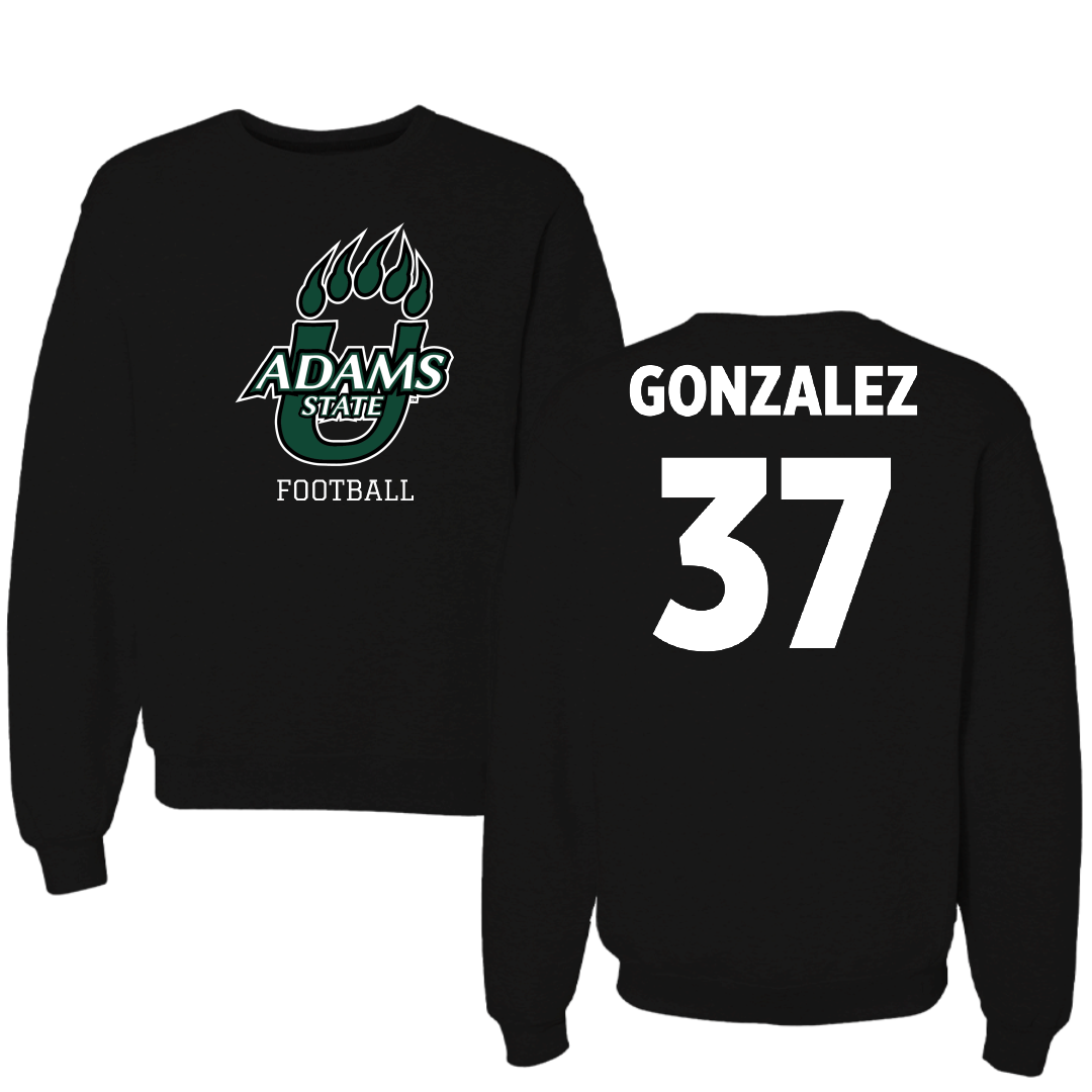 Adams State University Football Black State Crewneck - #37 Andres Gonzalez