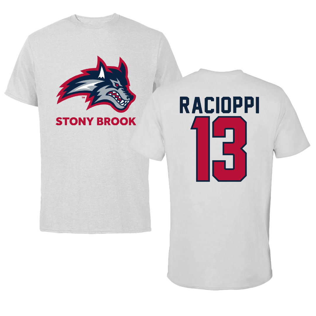 Stony Brook University Soccer Light Gray Performance Tee - #13 Sophia Racioppi