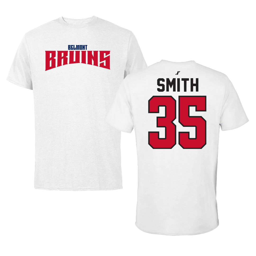 Belmont University Baseball White Classic Performance Tee - #35 Tucker Smith