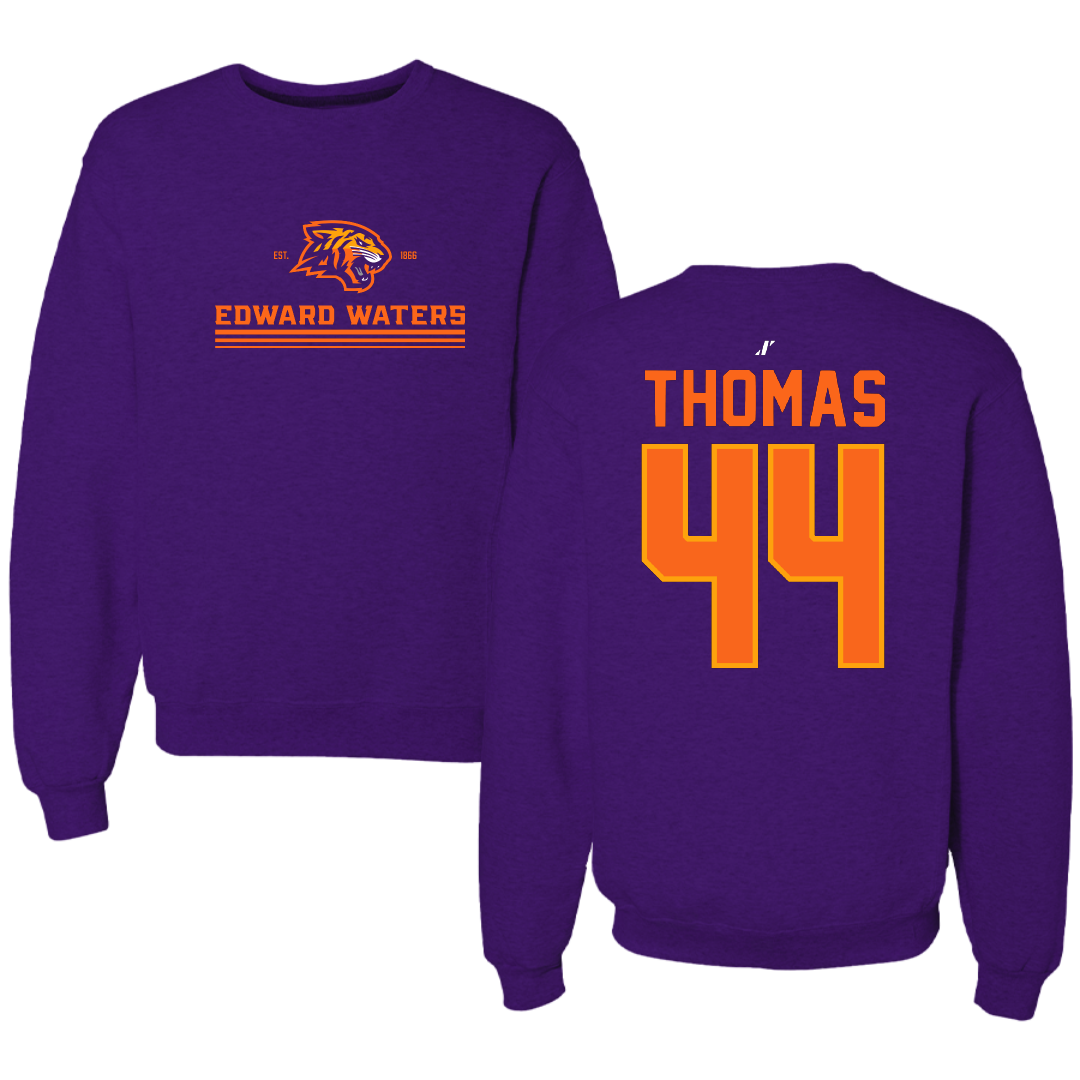 Edward Waters University Baseball Purple General Crewneck - #44 Michael Thomas
