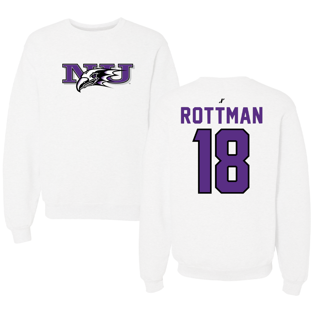 Niagara University Volleyball White Crewneck - #18 Katelynn Rottman